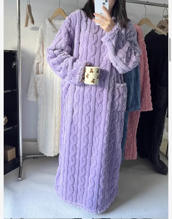 Vreni - Ropa De Casa De Terciopelo Coral De Invierno