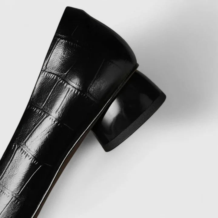 Antia - Elegantes Zapatos Planos Con Puntera Cuadrada Hebilla y Tacón Bajo