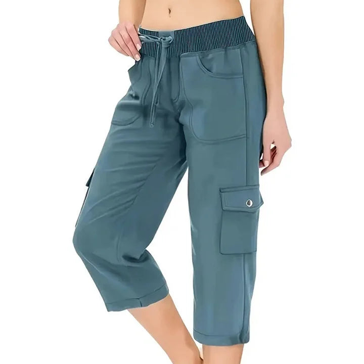 Mileni - Pantalón Capri Cómodo De Cintura Alta Con Prácticos Bolsillos