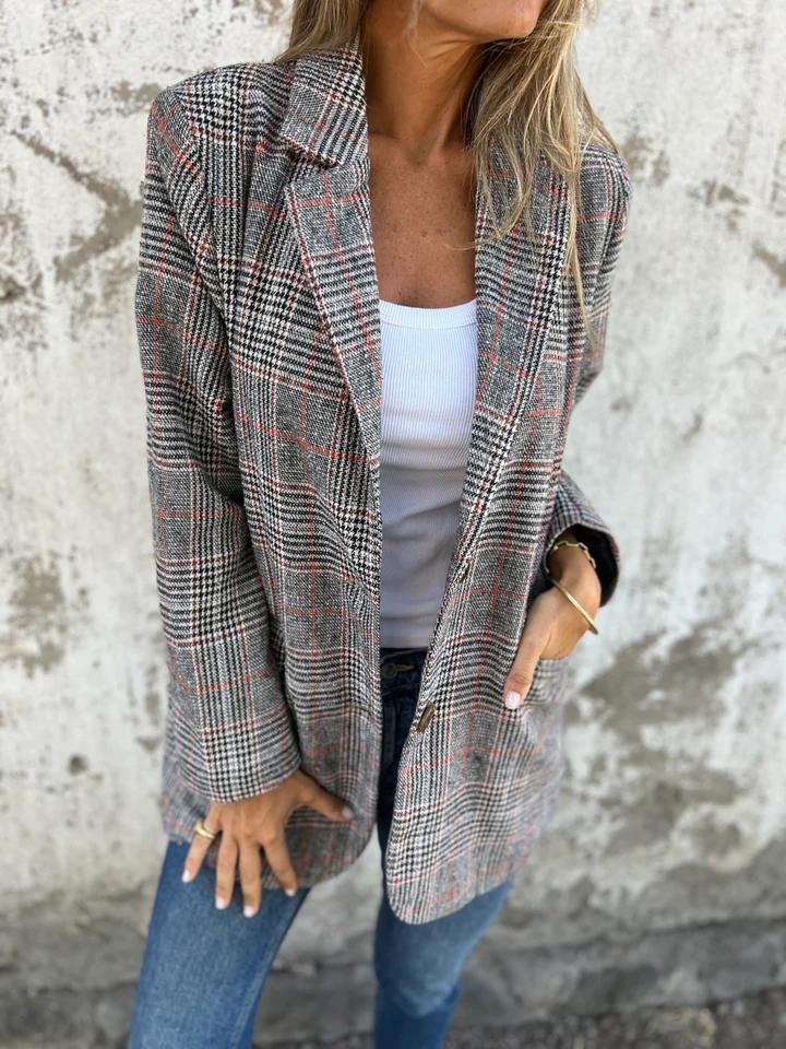 Basia - Elegante Chaqueta De Invierno a Cuadros
