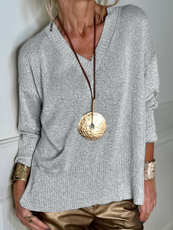 Migle - Jersey de Manga Larga Con Cuello En V