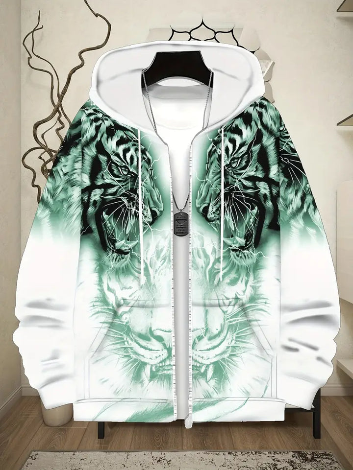Murillo - Chaqueta Sudadera Informal de Manga Larga Con Estampado de Tigre