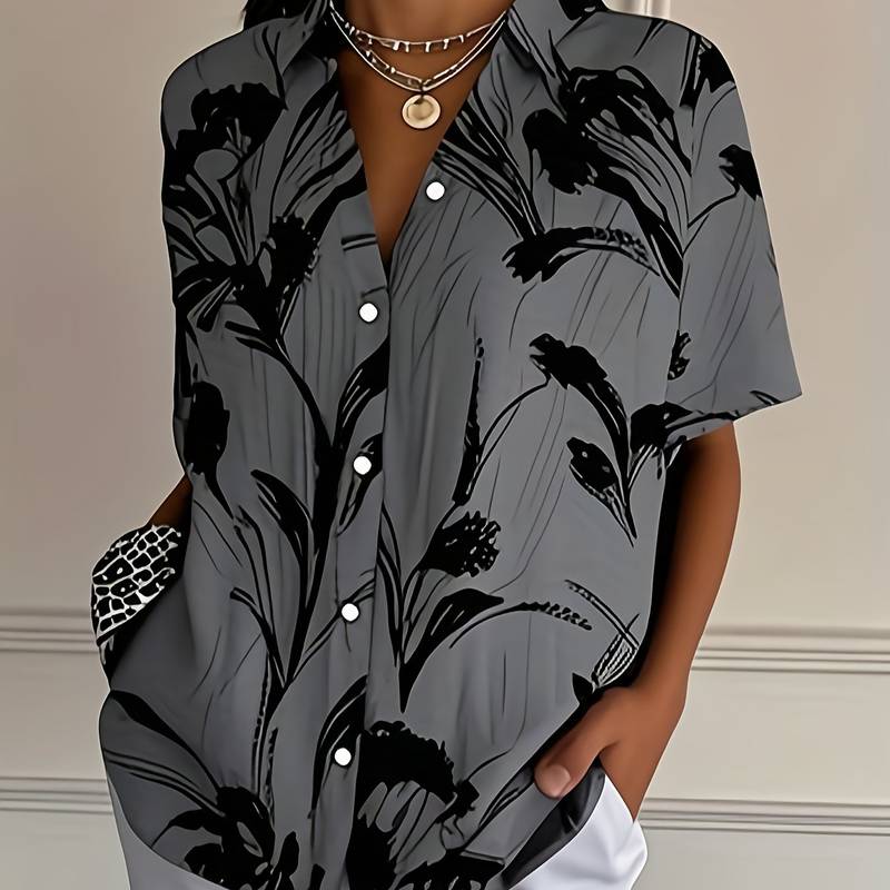 Ayalit - Camisa Estampada de Manga Corta a la Moda