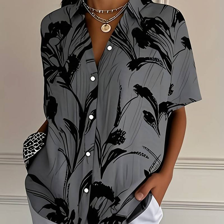 Ayalit - Camisa Estampada de Manga Corta a la Moda