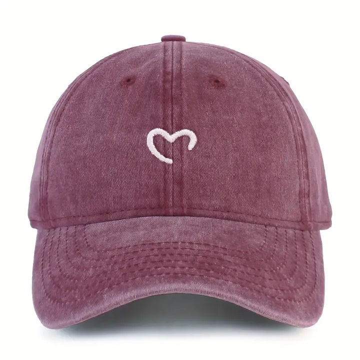 Marlia - Gorra Bordada Con Corazón Cosido