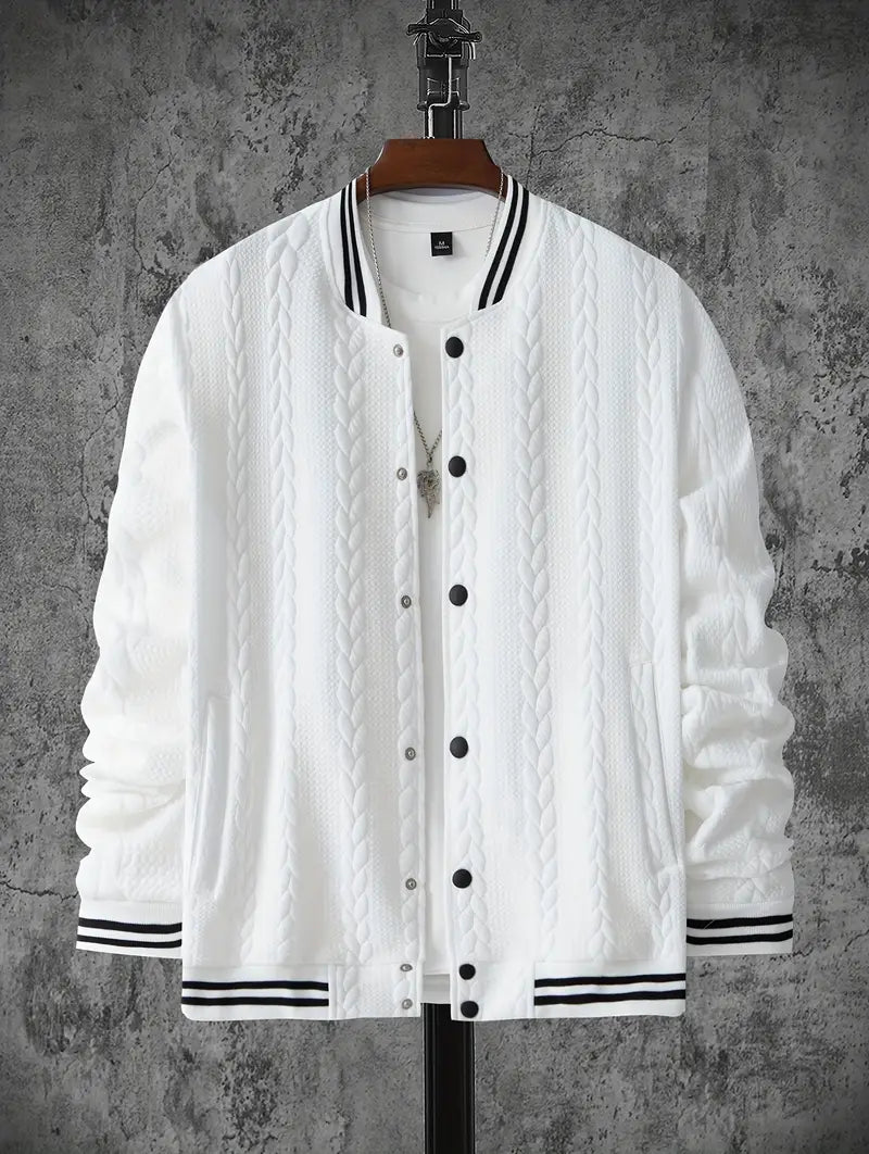 Felips - Chaqueta De Béisbol Jacquard Con Rayas Decorativas