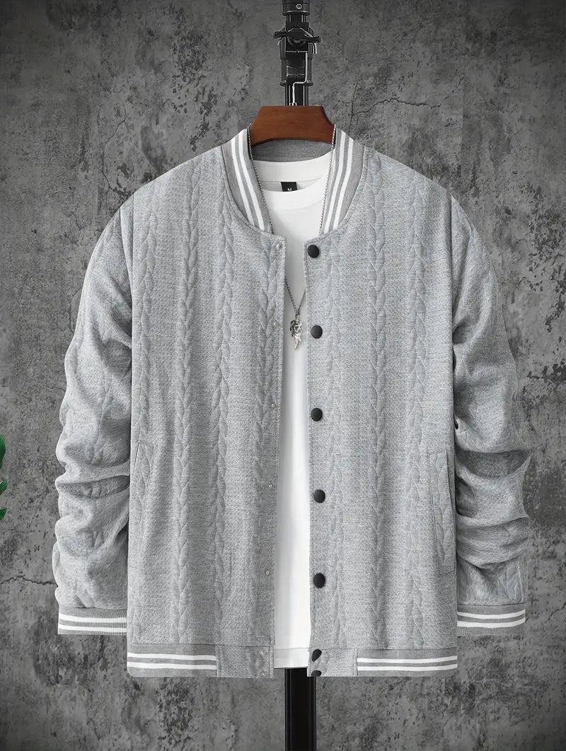 Felips - Chaqueta De Béisbol Jacquard Con Rayas Decorativas