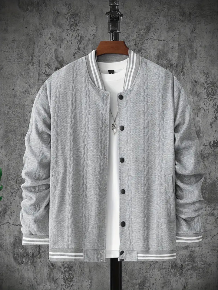 Felips - Chaqueta De Béisbol Jacquard Con Rayas Decorativas