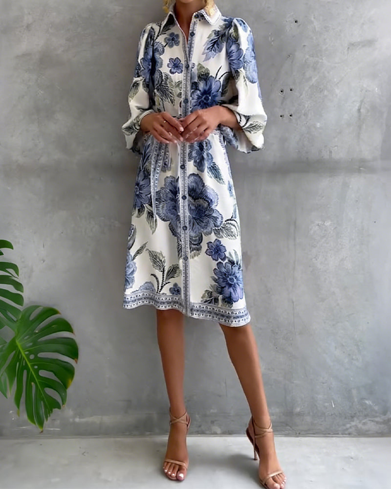 Nylera - Vestido Con Mangas Acampanadas y Cuello En V