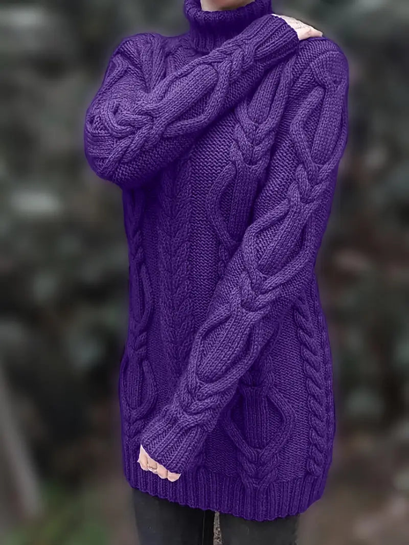 Narda - Cable Grueso De Punto Cuello Alto Vestido