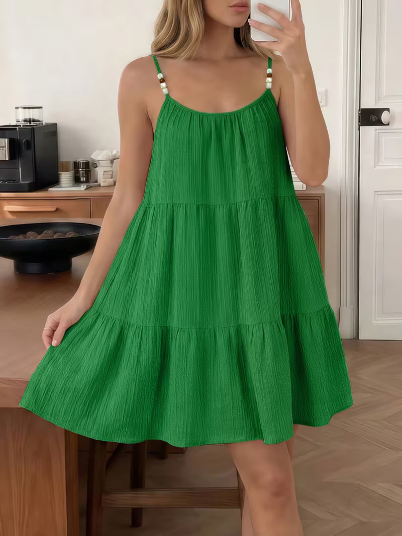 Masley - Vestido Mini Holgado Con Tirantes Finos