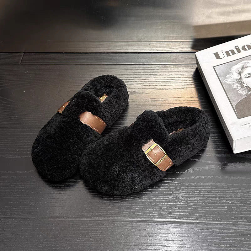 Zilvia - Zapatos Cálidos De Lana De Cordero Estilo Hada