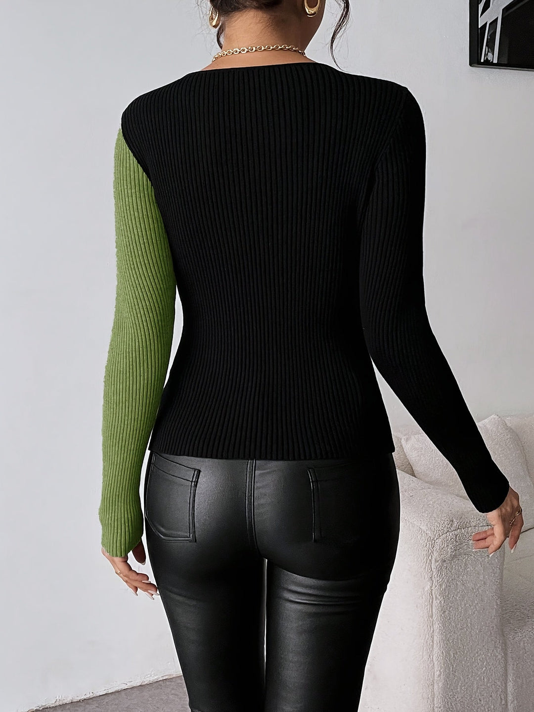 Rachel - Blusa De Punto Con Cuello En V y Top