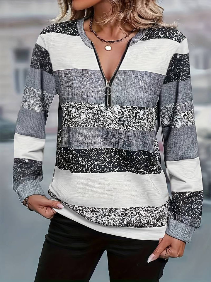 Avital - Jersey Informal a Rayas Con Cremallera