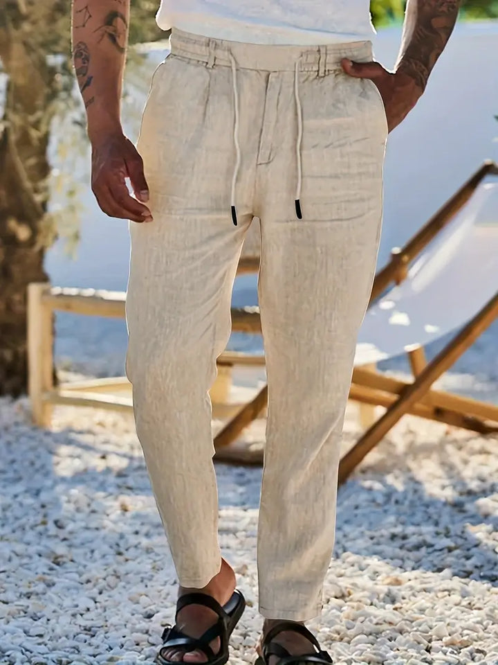 Nichols - Pantalón Holgado De Lino Con Cordón Ajustable