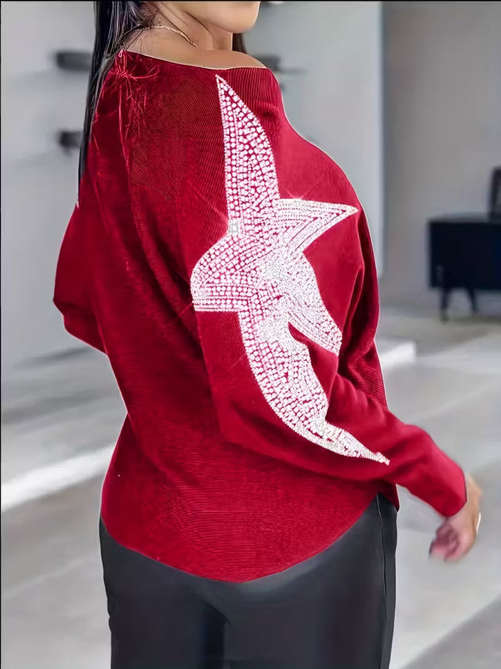 Bernardino - Elegante Jersey de Manga Larga Con Estampado de Estrellas