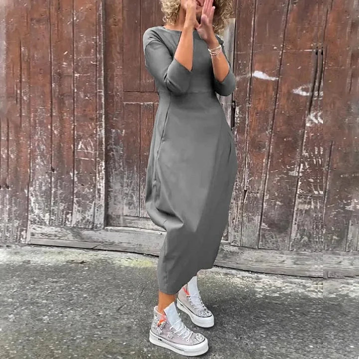 Vionel - Vestido De Poliéster De Manga Larga Con Bolsillos