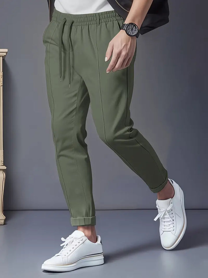 Crawford - Informal Ajuste Entallado Pantalones Con Cintura Elástica