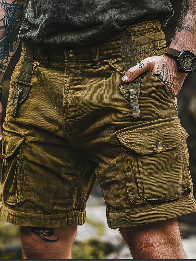 Jorit - Pantalones Cortos Carga De Pana Con Tejido 3D