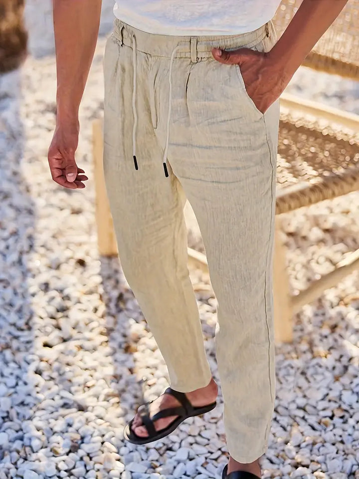 Nichols - Pantalón Holgado De Lino Con Cordón Ajustable