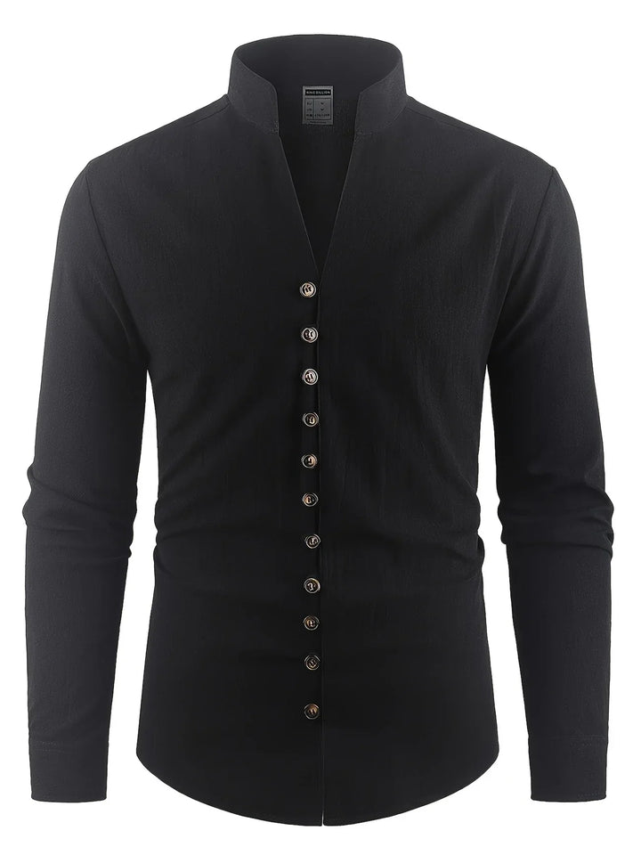 Shayne - Camisa Ligera De Algodón Y Lino Con Mangas Largas