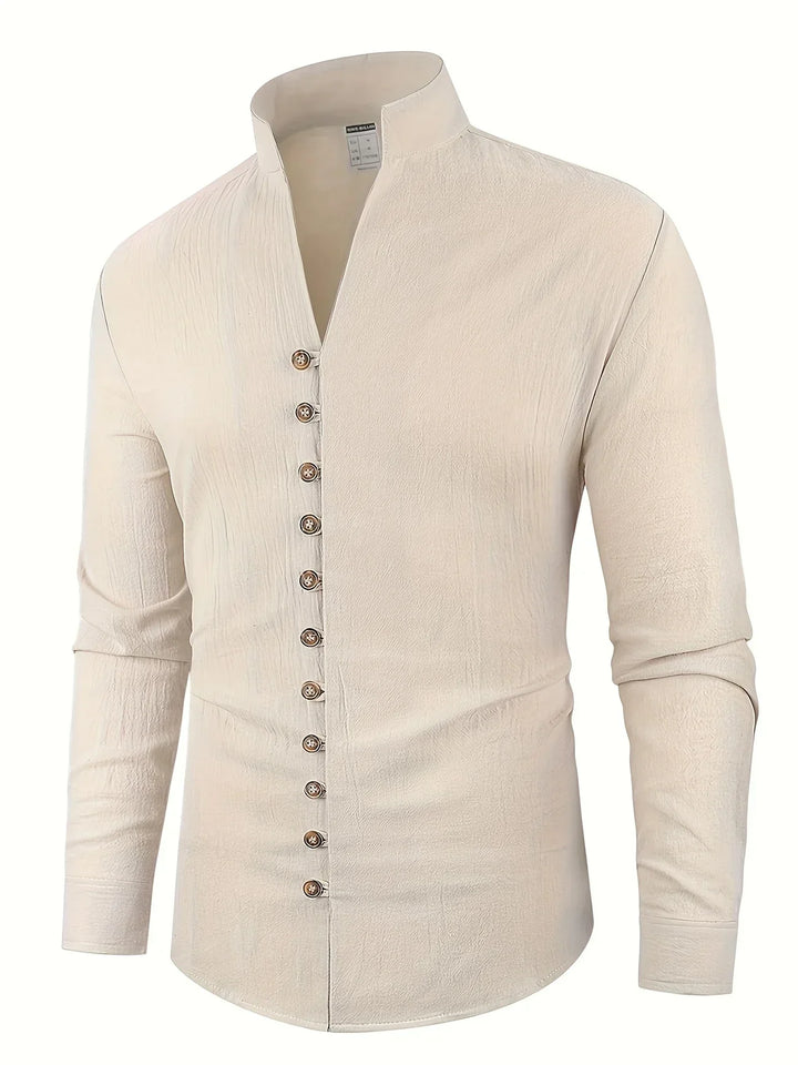 Shayne - Camisa Ligera De Algodón Y Lino Con Mangas Largas