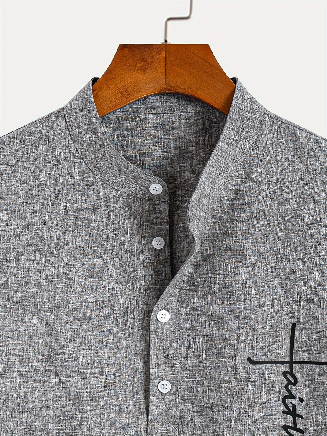 Elliott - Elegante Manga Corta Camisa Con Cuello Alto