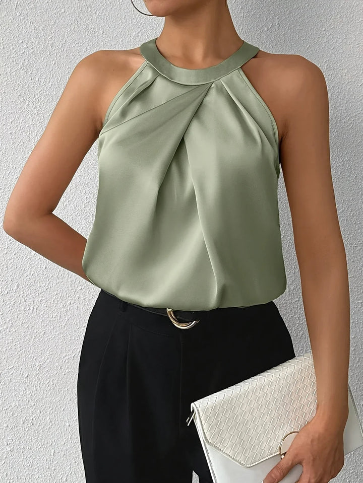 Cerys - Elegante Blusa Sin Mangas De Poliéster