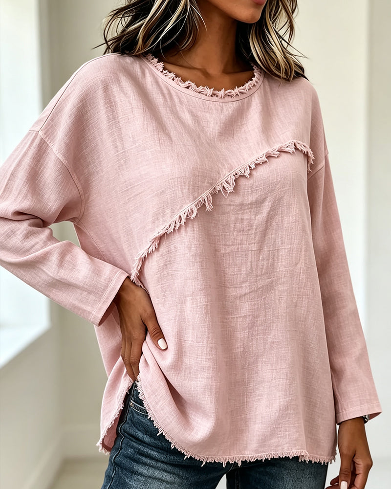 Myrtle - Blusa Con Cuello Redondo Asimétrico