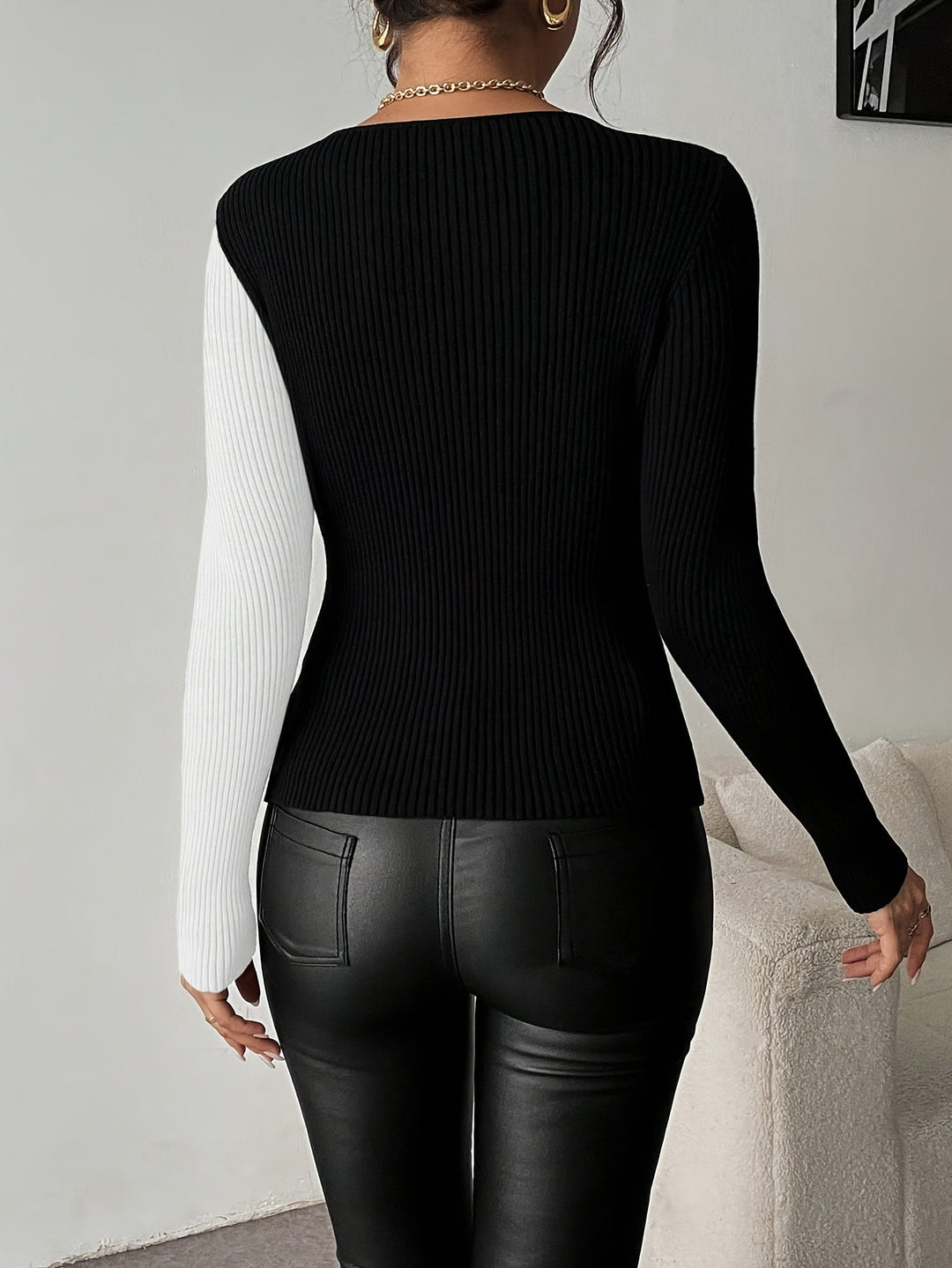 Rachel - Blusa De Punto Con Cuello En V y Top