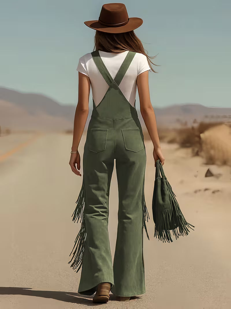 Ketiya - Pantalones Carga Anchos Con Flecos