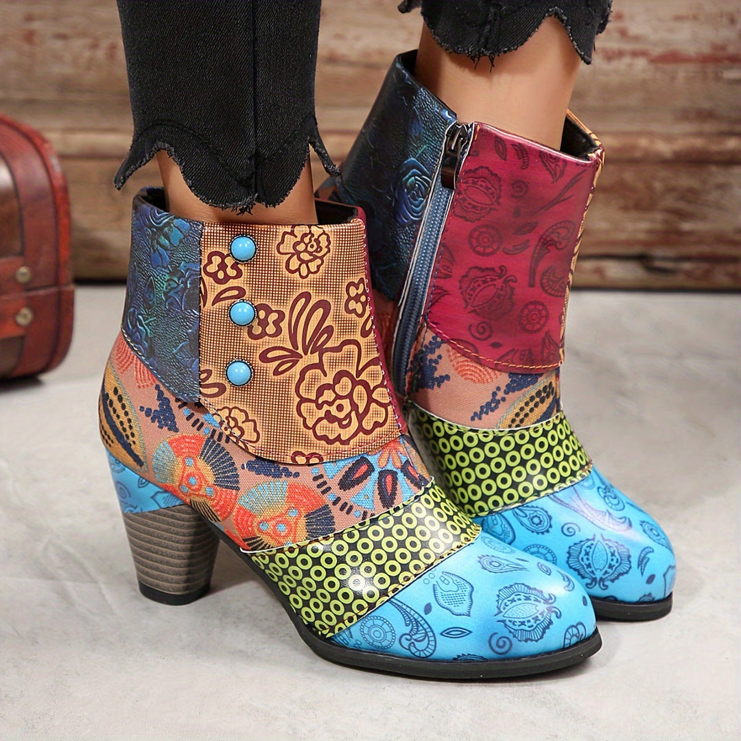 Marylin - Botas Cortas Con Tacón Grueso