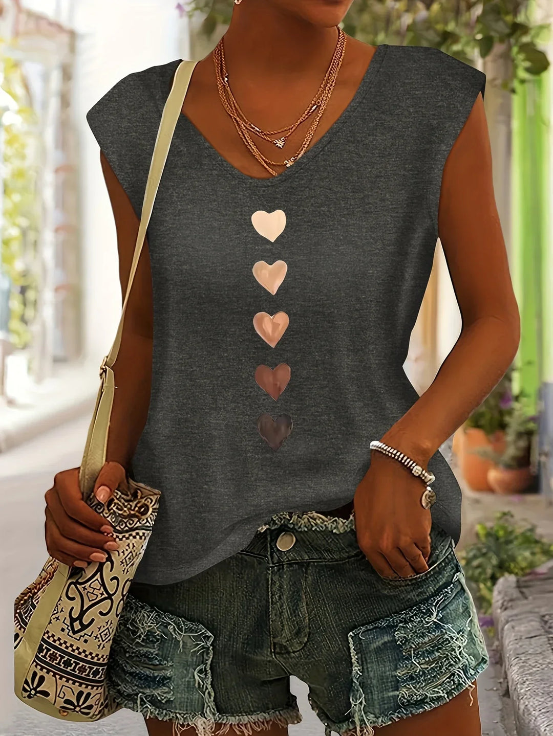 Nichole - Camisa Con Estampado De Corazón