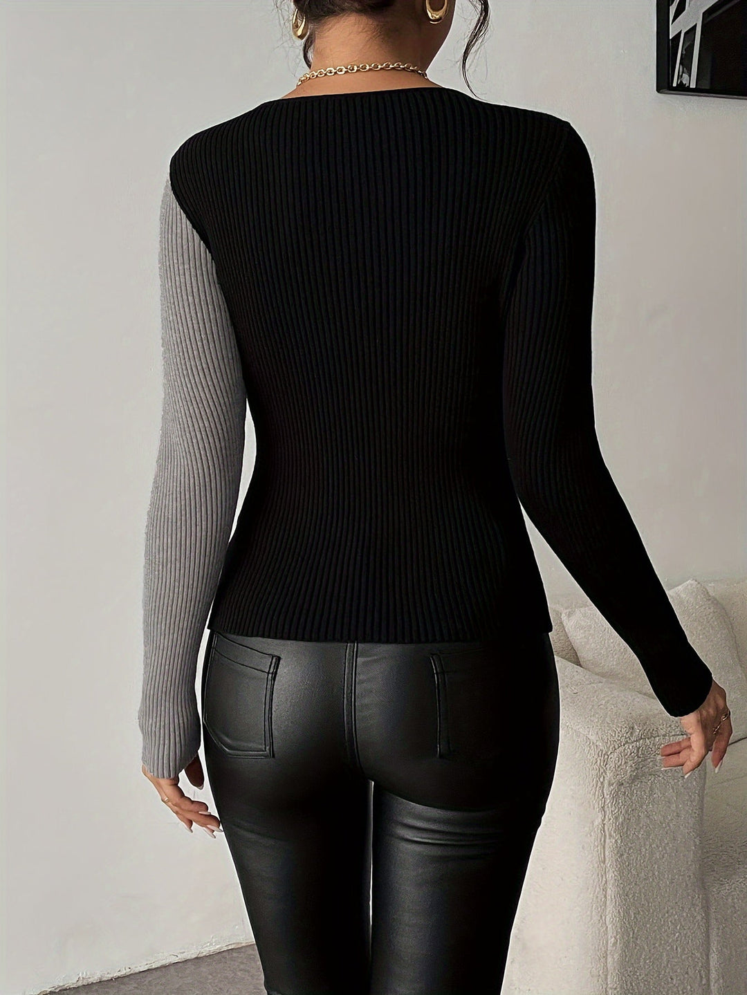Rachel - Blusa De Punto Con Cuello En V y Top
