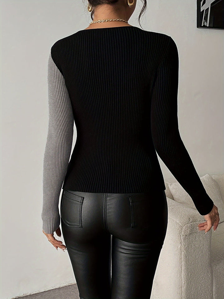 Rachel - Blusa De Punto Con Cuello En V y Top