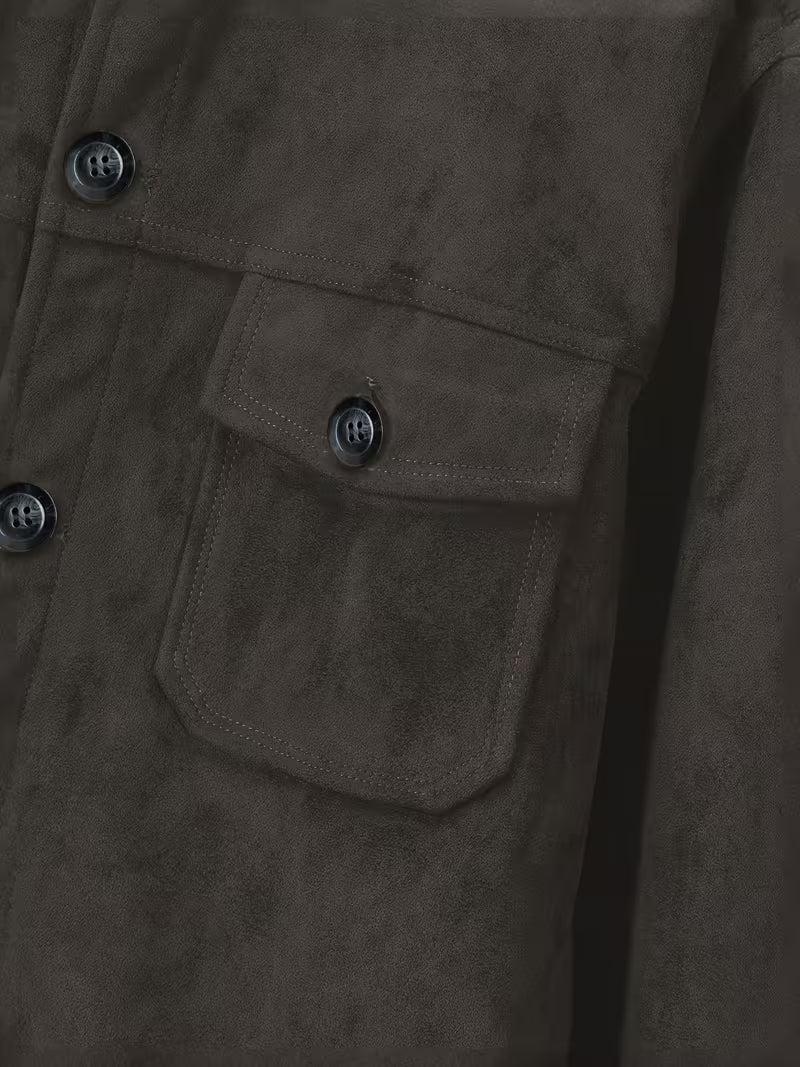 Jelil - Chaqueta De Ante Con Dos Bolsillos Delanteros