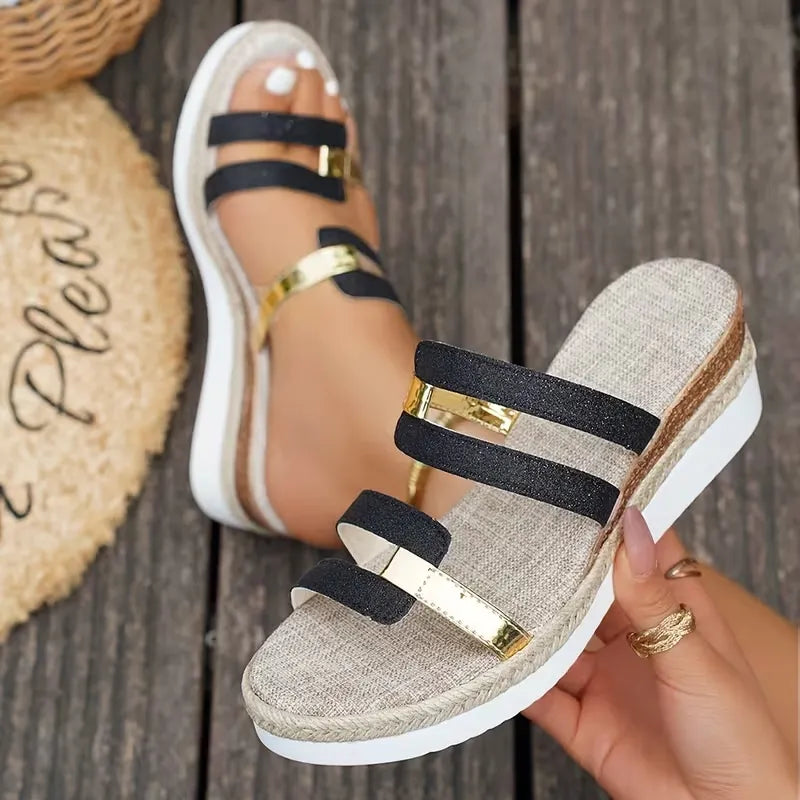 Gerrits - Sandalias de Plataforma Con Tiras y Hebilla en la Parte Delantera