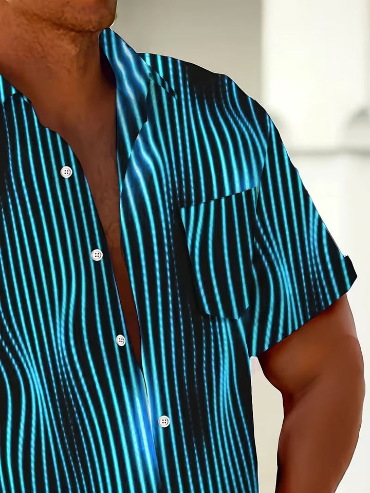 Ludwig - Camisa Informal Con Estampado De Rayas Artísticas