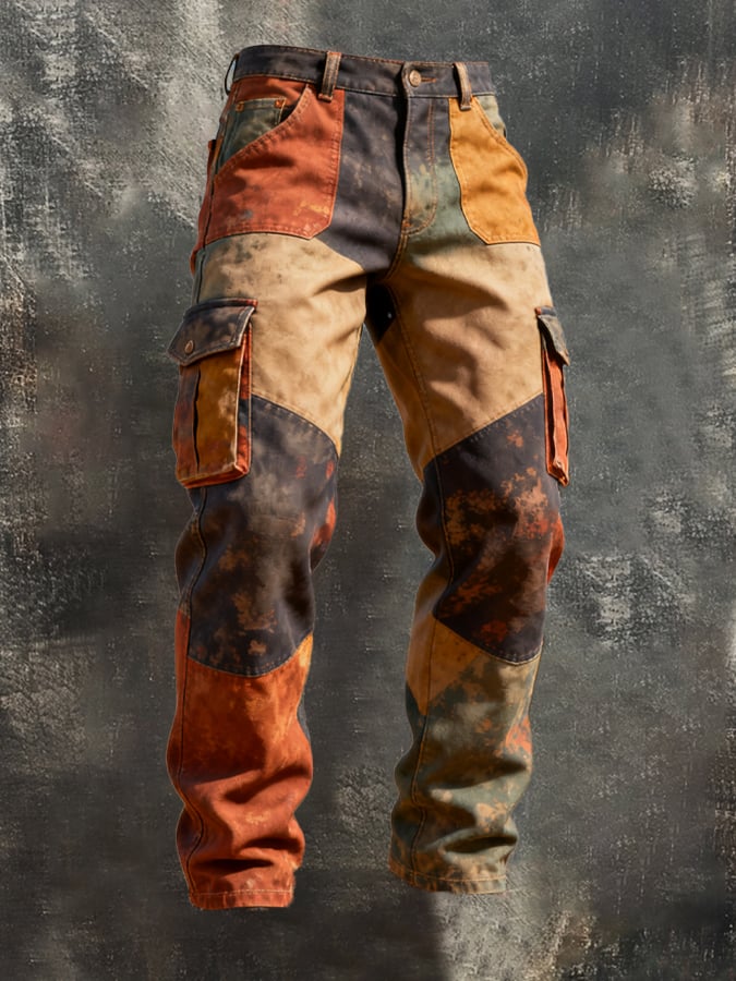 Santner - Pantalones De Trabajo Retro Con Bolsillos De Colores Contrastantes