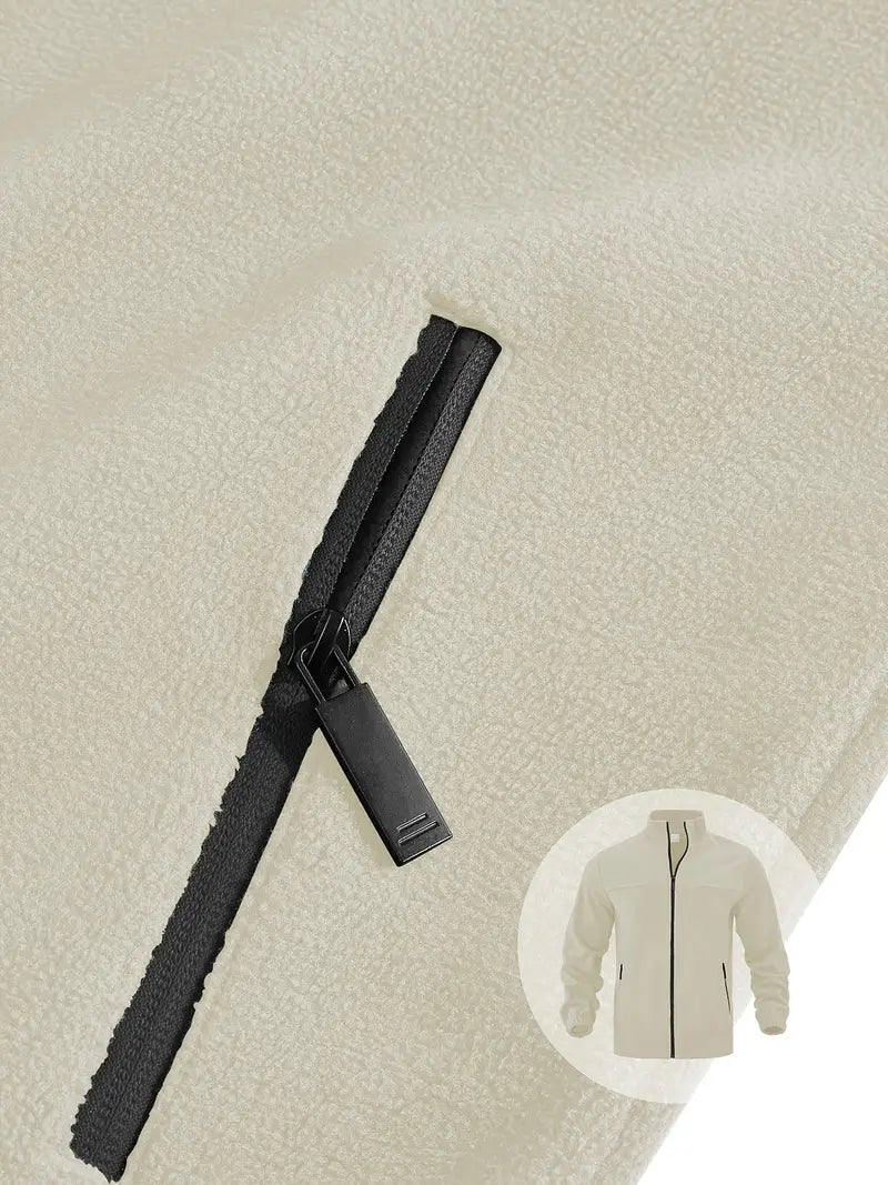 Barron - Chaqueta Informal De Forro Polar Con Cremallera y Bolsillo