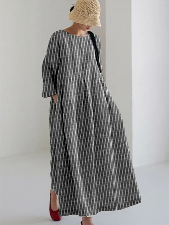 Olivia - Vestido Vintage Con Rayas y Corte Holgado