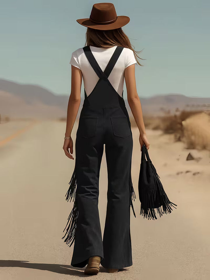Ketiya - Pantalones Carga Anchos Con Flecos