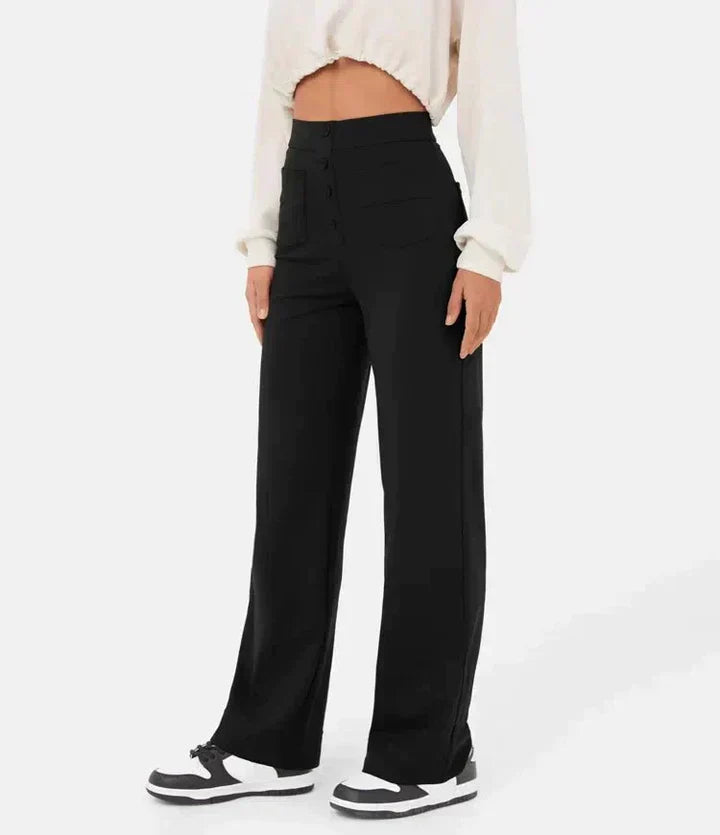 Elke - Pantalones Elásticos De Cintura Alta