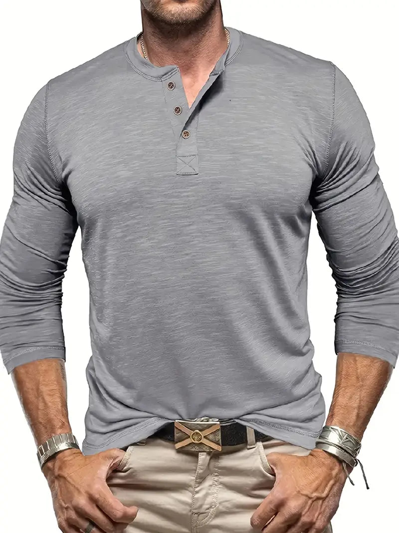 Randell - Camiseta Informal De Manga Larga