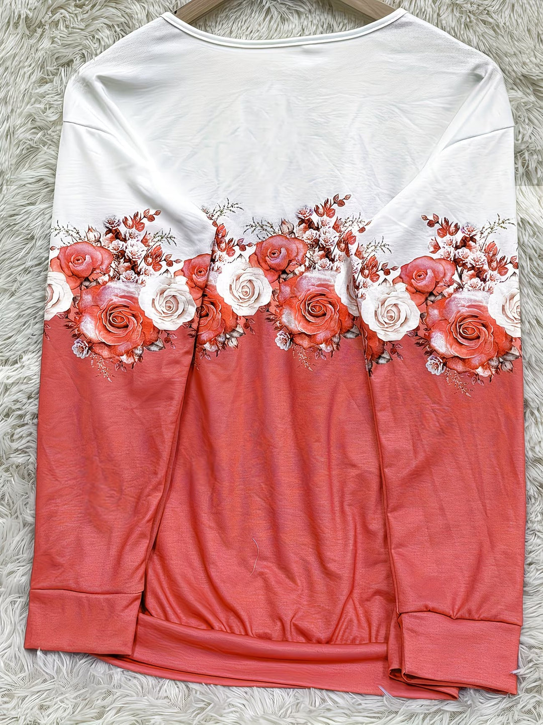 Shlomina - Sudadera Con Medio Cremallera y Estampado De Rosas