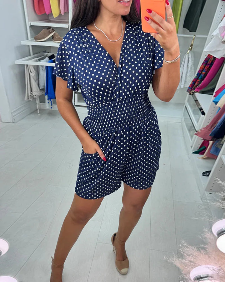 Peyton - Mono Informal De Manga Corta Con Estampado De Lunares