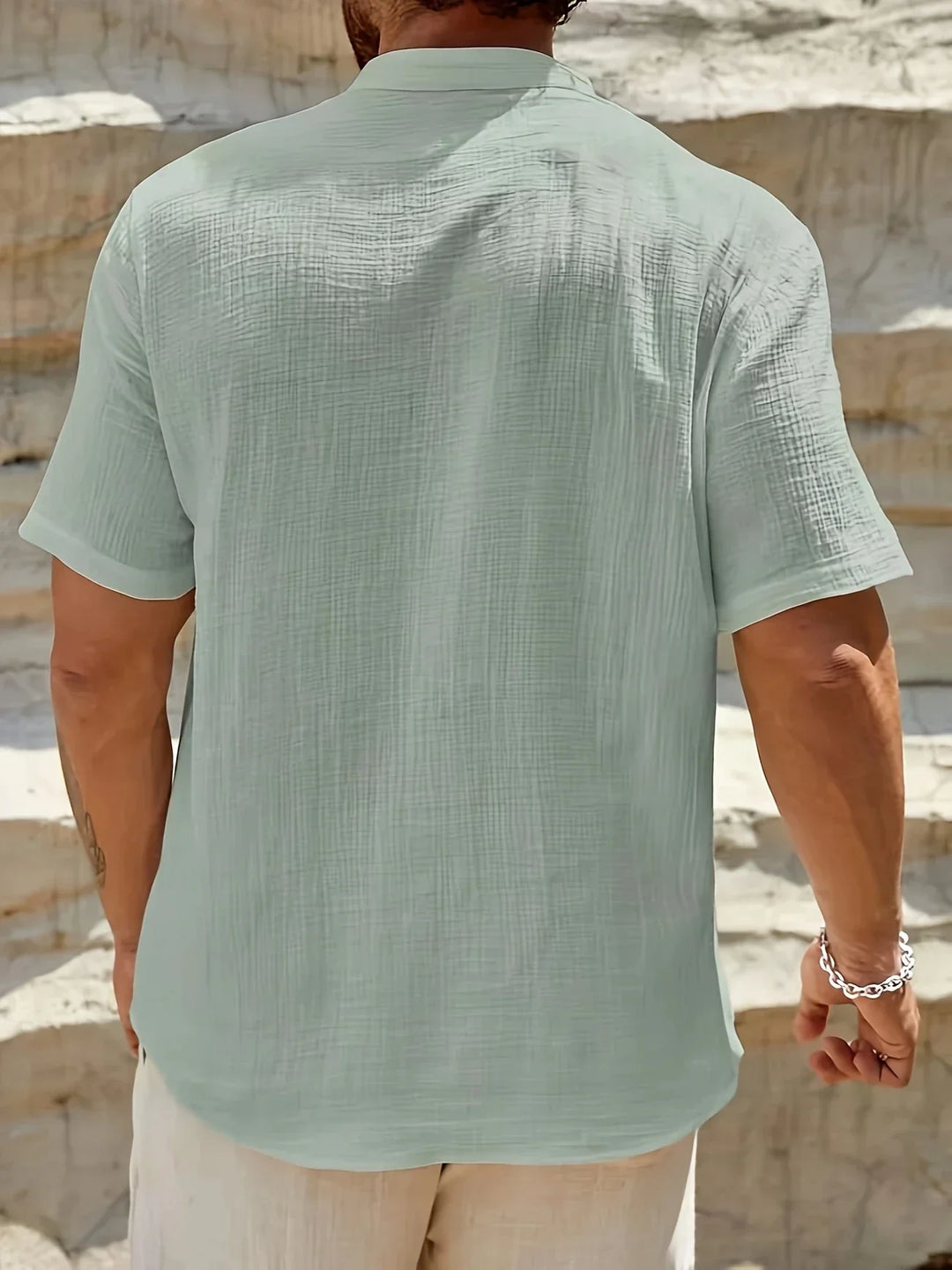 Sancho - Elegante Verano Camisa Con Cuello Alto