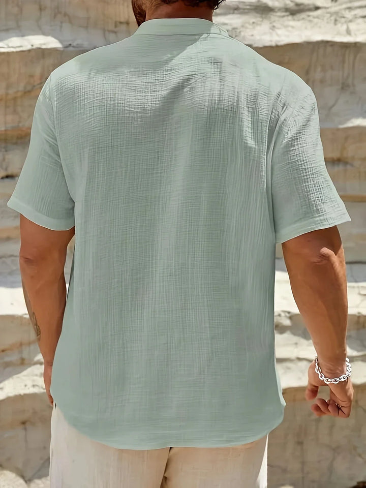 Sancho - Elegante Verano Camisa Con Cuello Alto