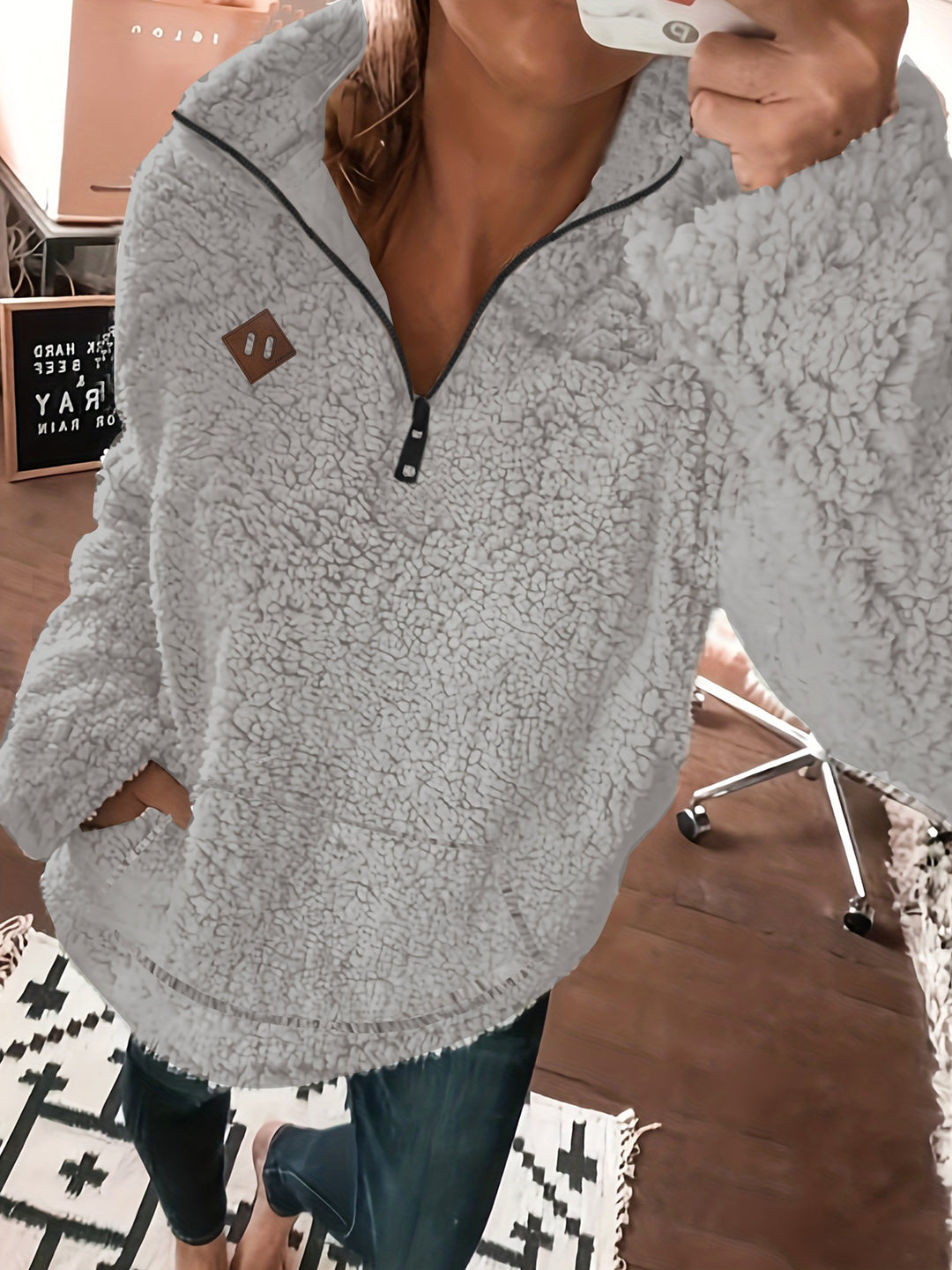 Willemien - Sudadera De Manga Larga Con Cremallera y Forro Polar