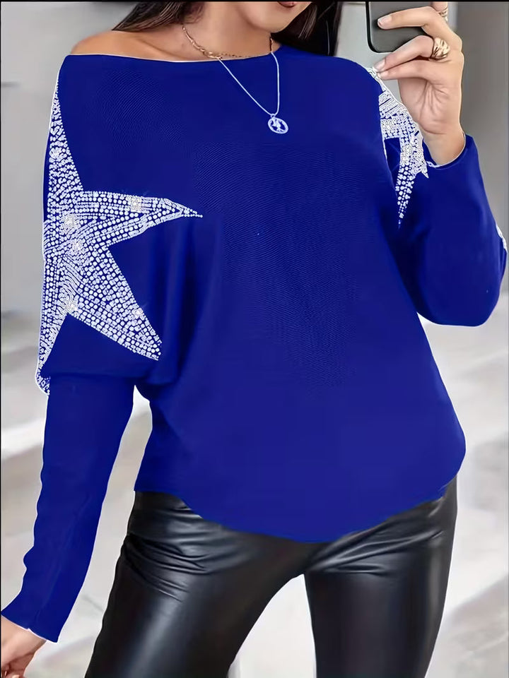 Bernardino - Elegante Jersey de Manga Larga Con Estampado de Estrellas